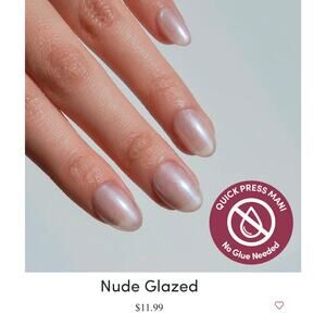 NIB - Glamnetic Quick Press Mani Press on Nails - Nude Glazed